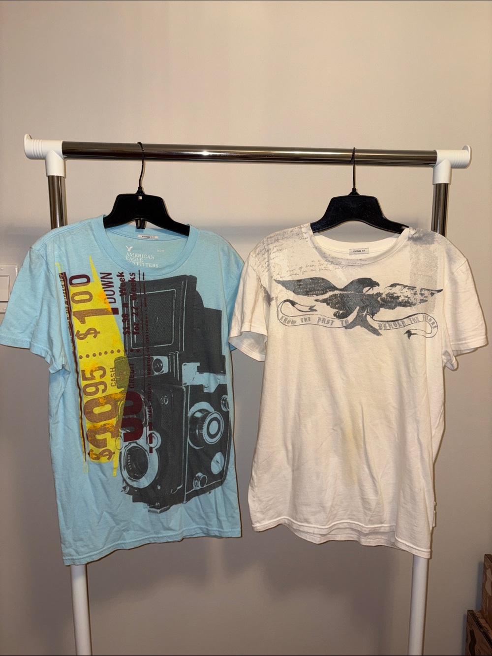 Set of Two American Eagle Outfitters Light Blue Graphic Tees